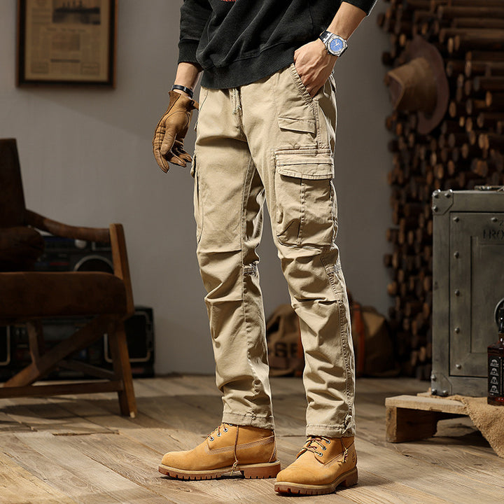 Herren Tactical Cargo-Hose mit Knöchelstulpen und Mehrfachtaschen Drune