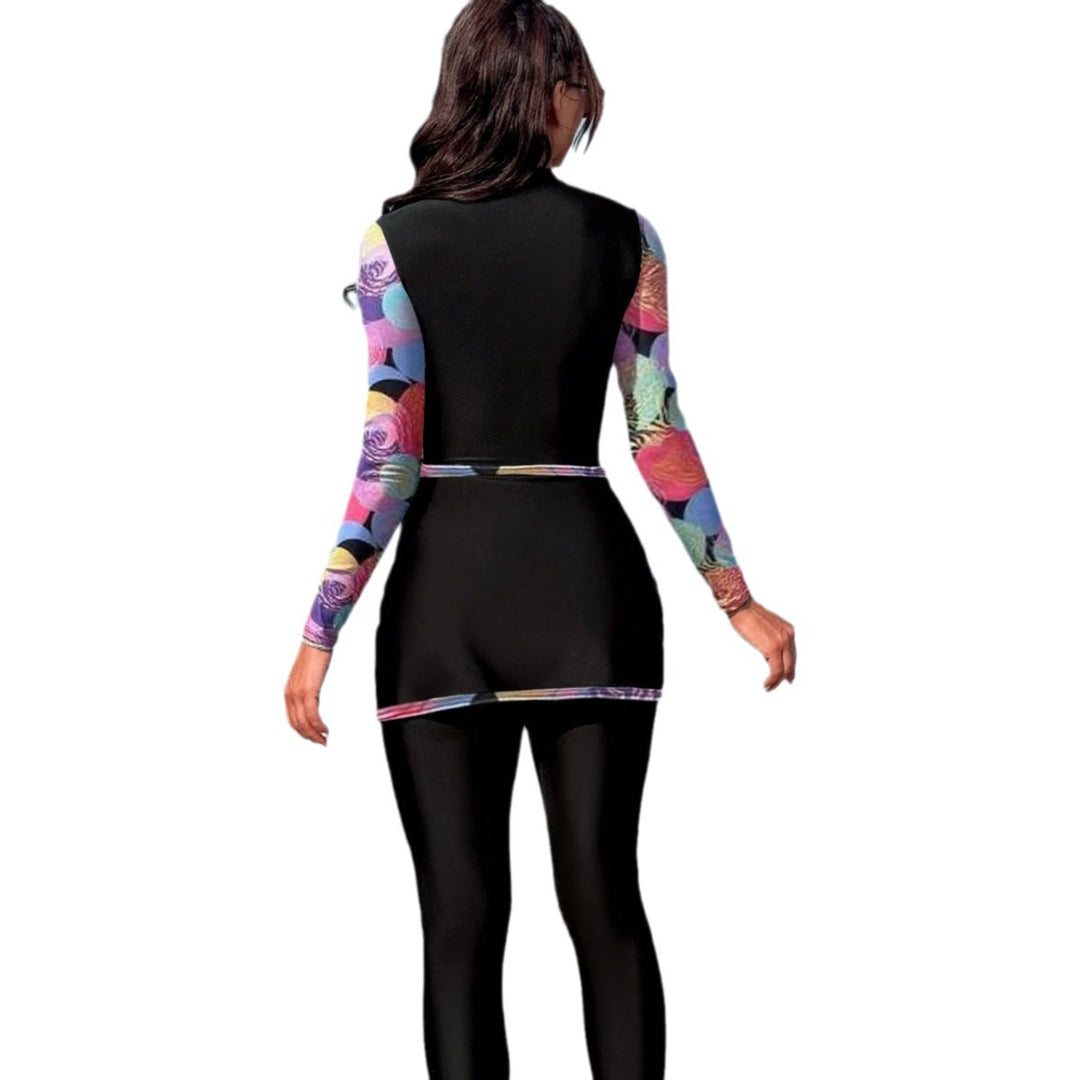 Damen modischer Langarm-Surfsuit mit Wickeldesign Drune