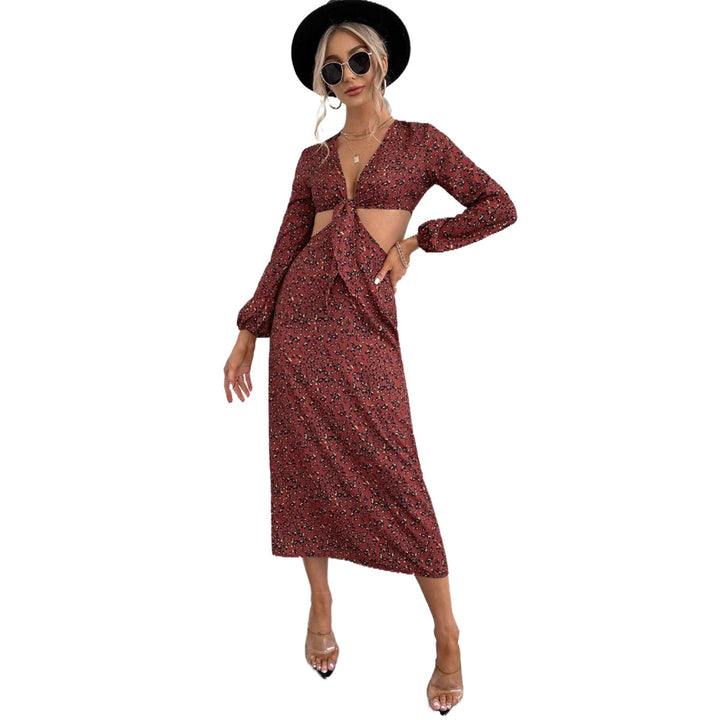 Damen Maxikleid mit Cut-Outs und verspieltem Knotendesign Drune
