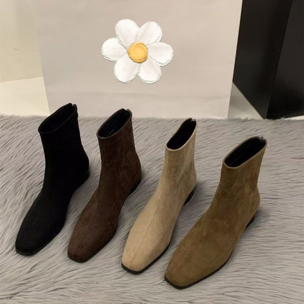 Damen Modische Wildleder Stiefeletten Drune