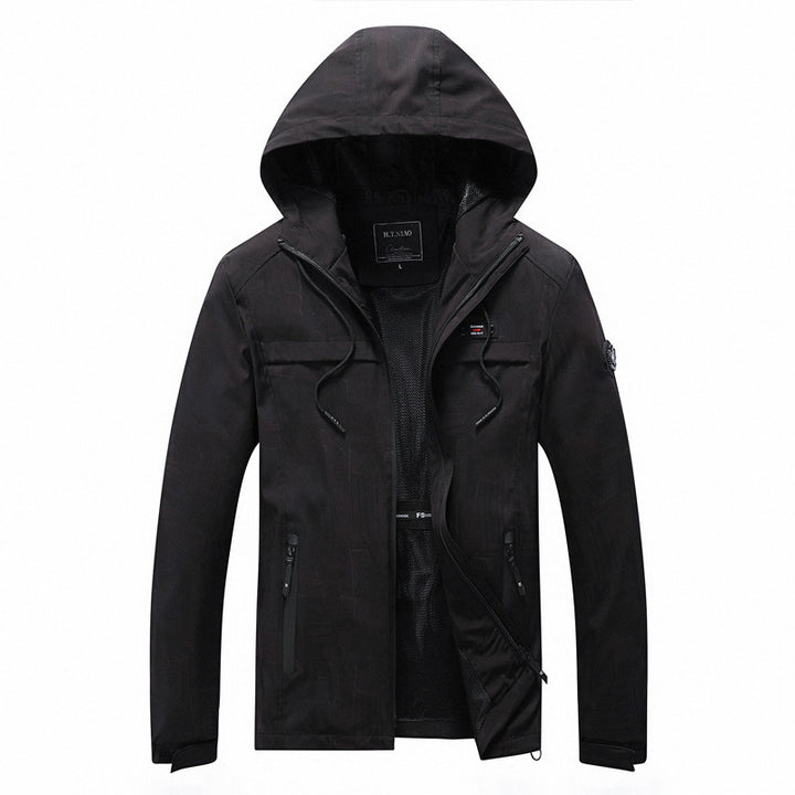 Herren Leichte Softshell‑Hybridjacke mit Netzfutter, wasserabweisender Membran und Reißverschlusstaschen Drune