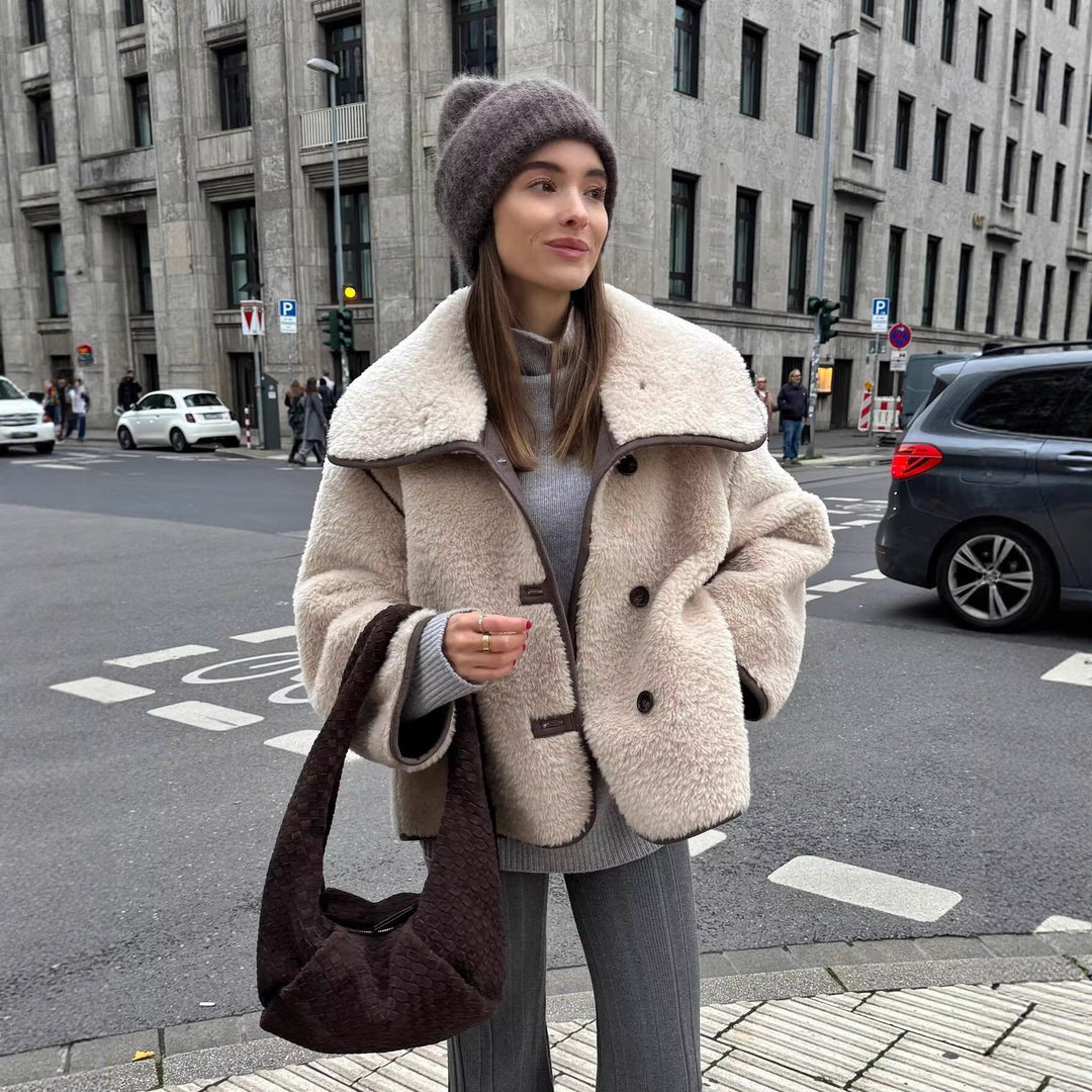 Damen kuschelige Teddyjacke Drune