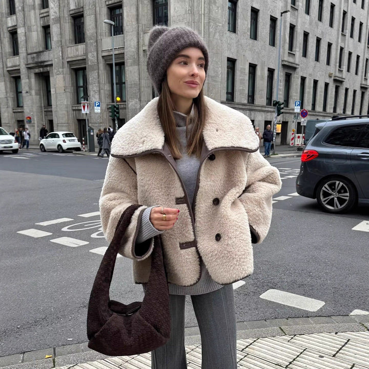 Damen kuschelige Teddyjacke Drune