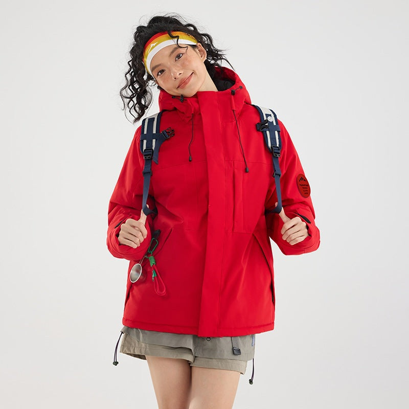 Damen Wattierte Winterjacke mit Kapuze, wasserabweisend und winddicht Drune