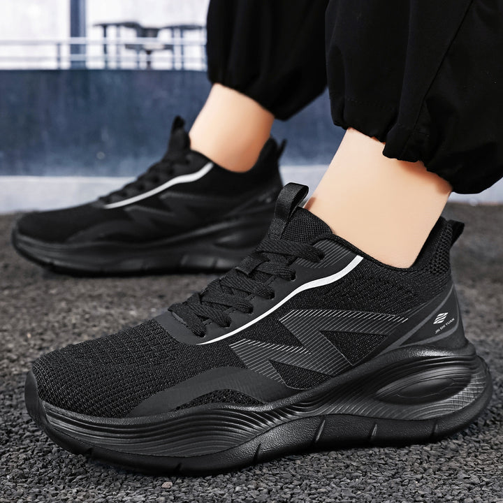 Damen nan Performance-Slip-On Running-Sneaker mit nahtlosem Mesh-Obermaterial, stoßdämpfender Waben-Plateausohle und verstärkter Fersenstütze Drune