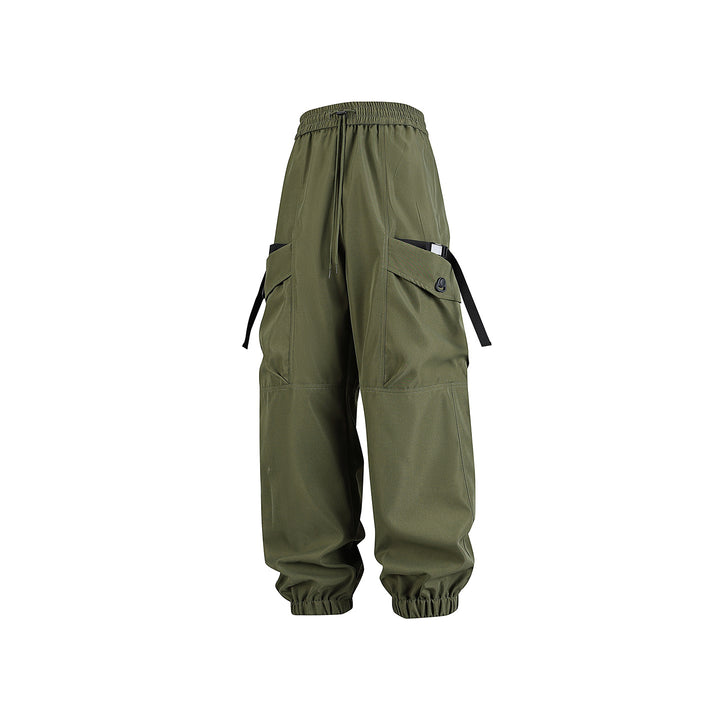 Unisex Weite Technical-Cargo-Jogginghose mit verstellbarem Tunnelzug, großen Klapptaschen und elastischem Knöchelabschluss Drune