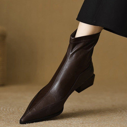 Damen Elegante spitze Stiefeletten Drune