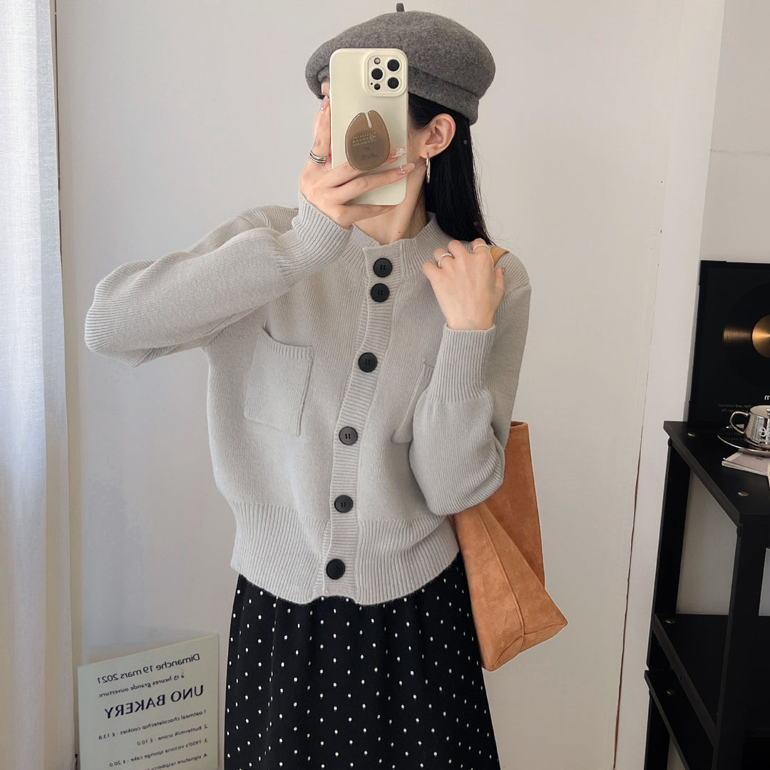 Damen Strickjacke mit praktischen Taschen und Knopfverschluss Drune