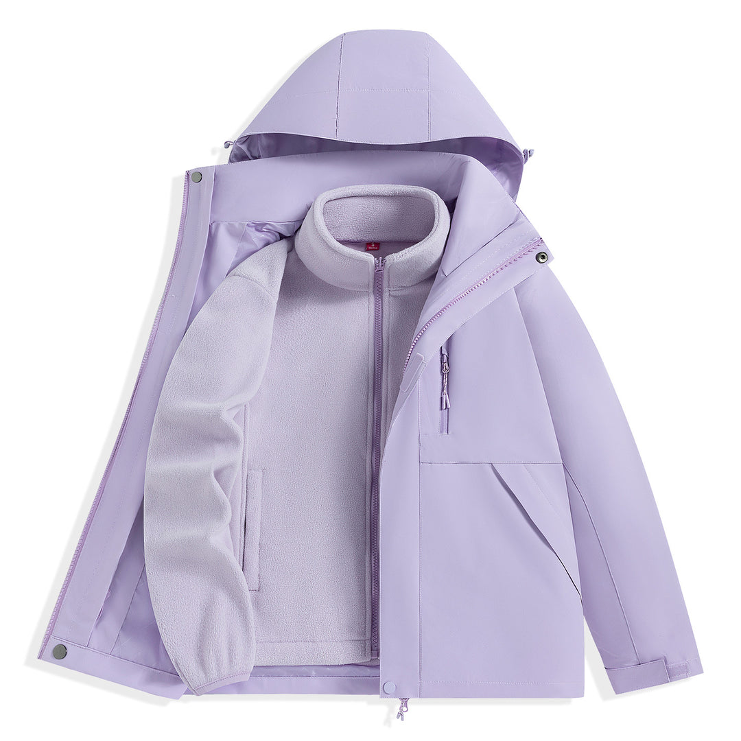 Herren zweilagiger Outdoorparka mit herausnehmbarer Fleece-Innenjacke und Kapuze Drune