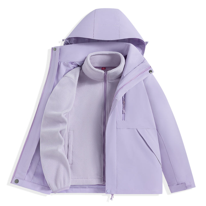 Herren zweilagiger Outdoorparka mit herausnehmbarer Fleece-Innenjacke und Kapuze Drune