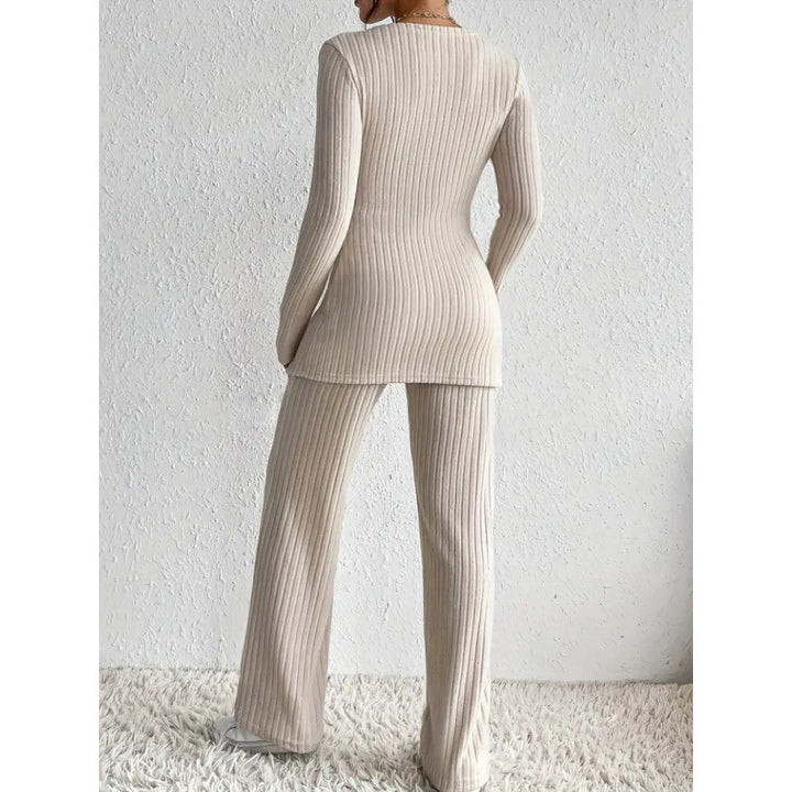 Damen elegantes lässiges Strickanzug Set Drune