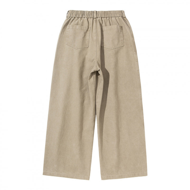 Damen Weite High‑Waist Plissierte Culotte‑Hose mit Kordelzug und Teilungsnähten Drune