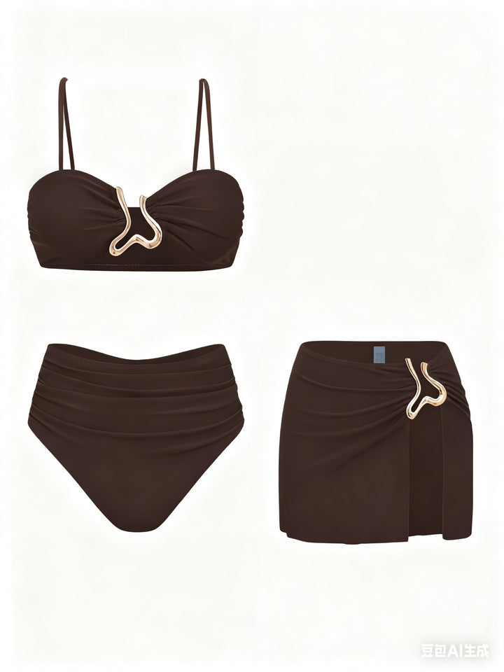 Damen Bikiniset mit elegantem Wickelrock und modischem Design Drune