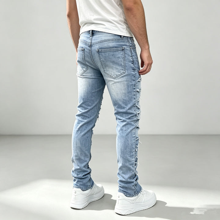 Herren Modische Ripped Jeans mit kreativen Destroyed-Details Drune