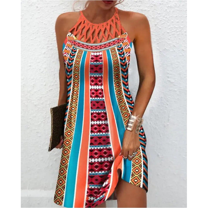 Damen Neckholder Kleid mit funkelndem Gradient-Design Drune