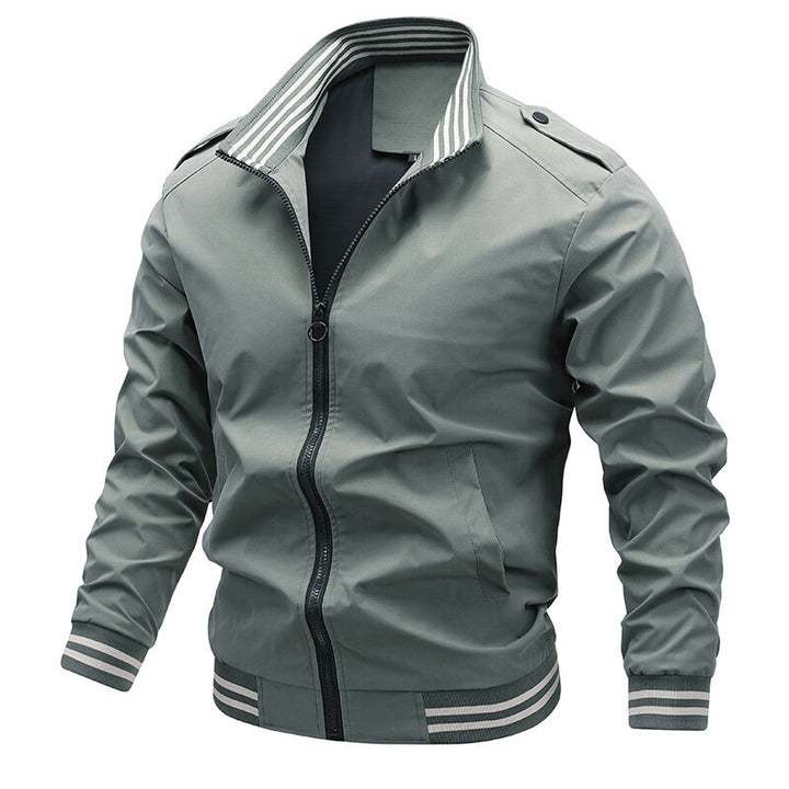 Herren Modische Übergangsjacke mit kontrastierenden Streifen Drune
