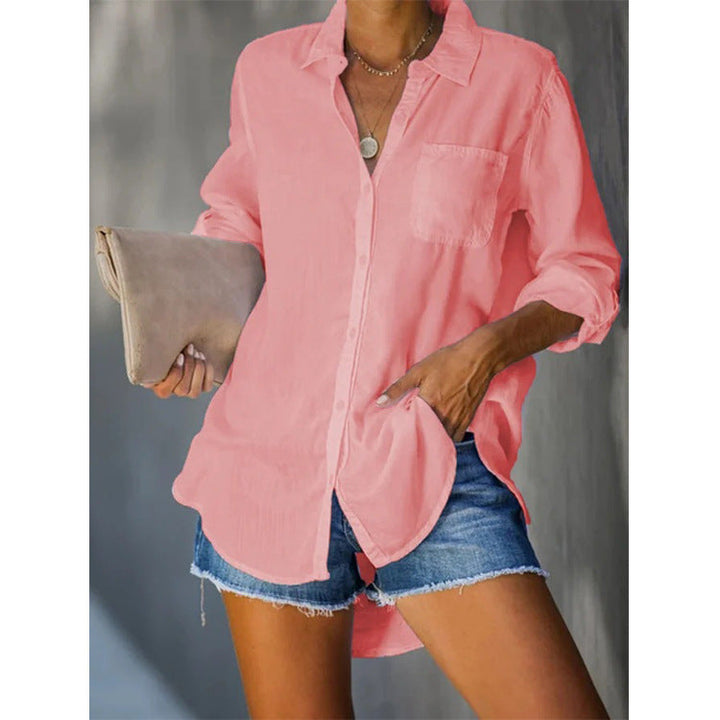 Damen lässige Bluse aus leichtem Stoff Drune