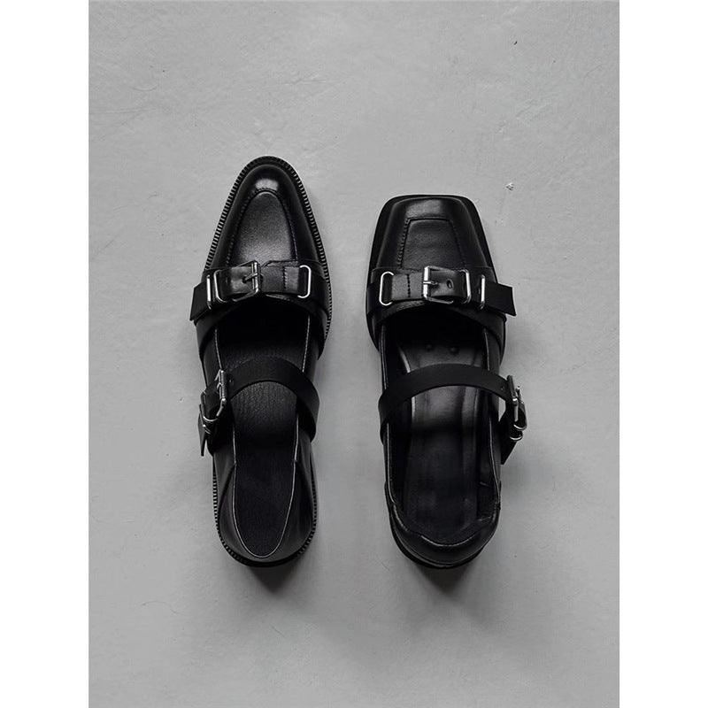 Damen Schnallen‑Monkstrap Slipper mit niedrigem Blockabsatz Drune