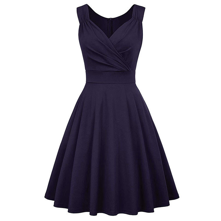 Damen A-Linien Kleid mit elegantem Wickeldesign und taillierter Silhouette Drune