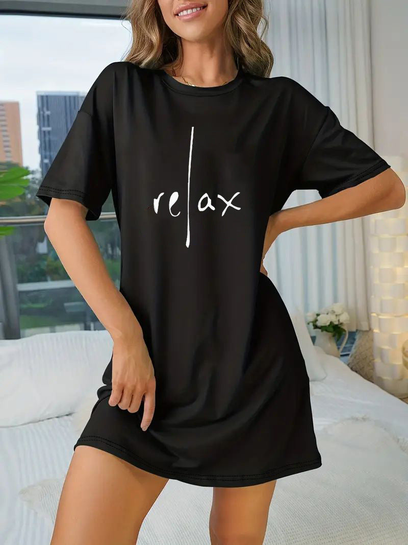 Damen Oversized T-Shirt mit inspirierendem Schriftzug und auffälligem Grafikdesign Drune