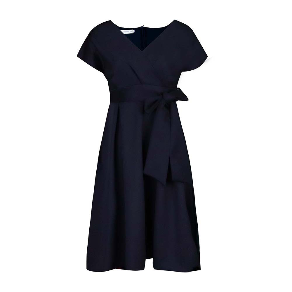 Damen Wickelkleid mit elegantem Schnitt und dekorativem Taillengürtel Drune
