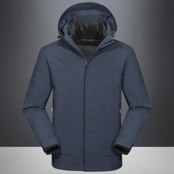 Herren Wasserdichte Outdoorjacke mit Kapuze und atmungsaktivem Ripstop-Material Drune