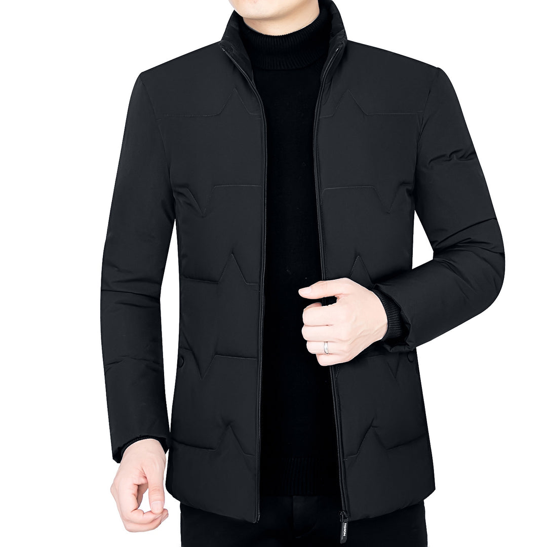 Herren Wattierte Stehkragenjacke mit wasserabweisender Oberfläche und Reißverschlusstaschen Drune