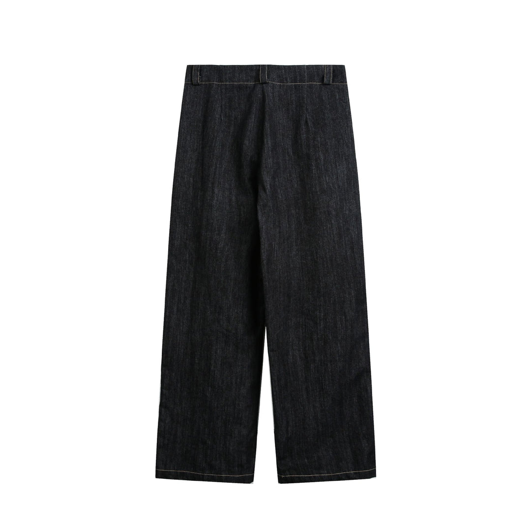 Damen Hochtaillierte Denim‑Culotte im Workwear‑Look mit weitem Bein und verdeckten Eingrifftaschen Drune