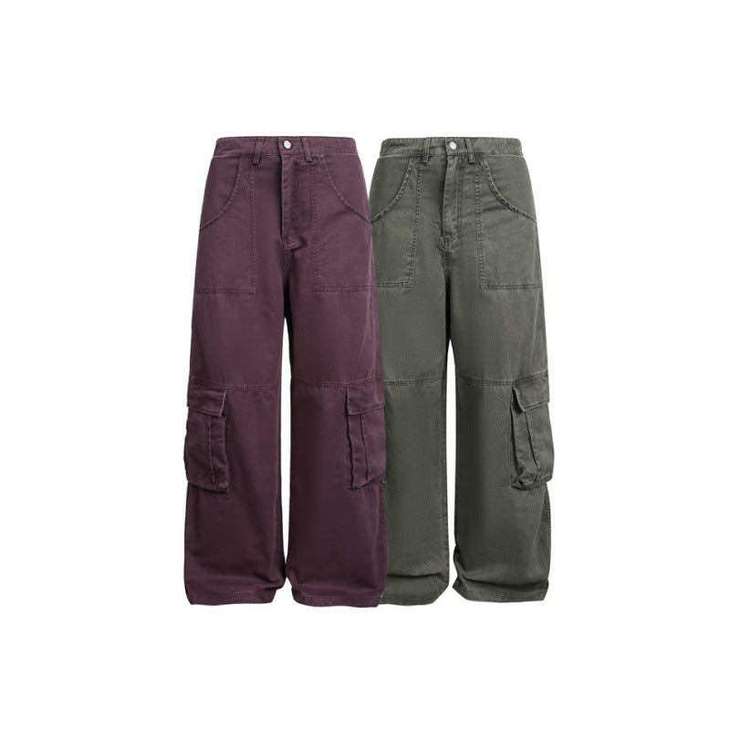 Damen Baggy-Cargo-Hose mit hoher Leibhöhe, großen Klappentaschen und verstärkten Nahtpaneelen Drune