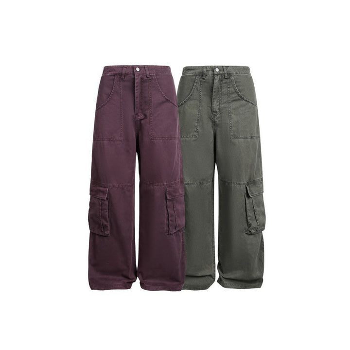 Damen Baggy-Cargo-Hose mit hoher Leibhöhe, großen Klappentaschen und verstärkten Nahtpaneelen Drune