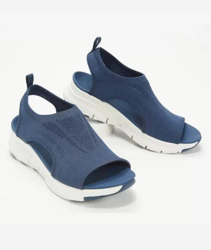 Damen Komfortable Sandaletten mit atmungsaktiver Strickoberfläche und ergonomischem Fußbett Drune