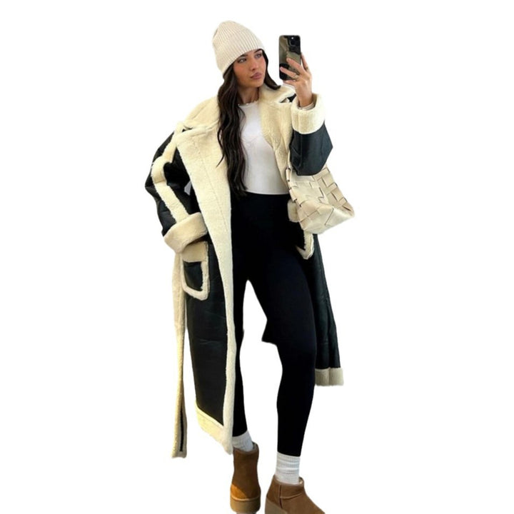 Damen Oversized Kunstfelljacke mit Taschen und elegantem Schnitt Drune