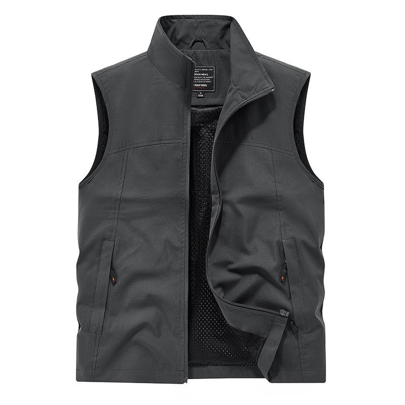 Herren Softshell-Weste mit Mesh-Innenfutter, windabweisend & Reißverschlusstaschen Drune