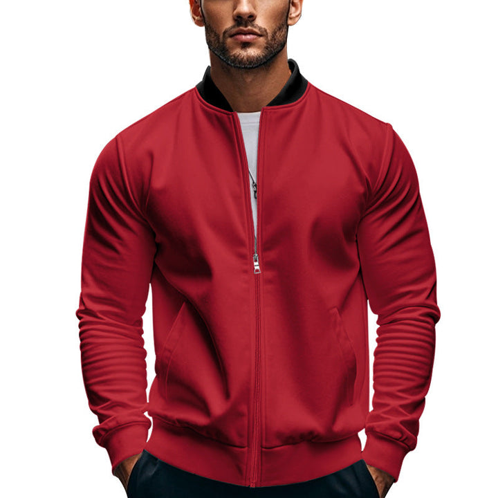Herren sportliche Jacke mit hohem Kragen und seitlichen Eingrifftaschen Drune