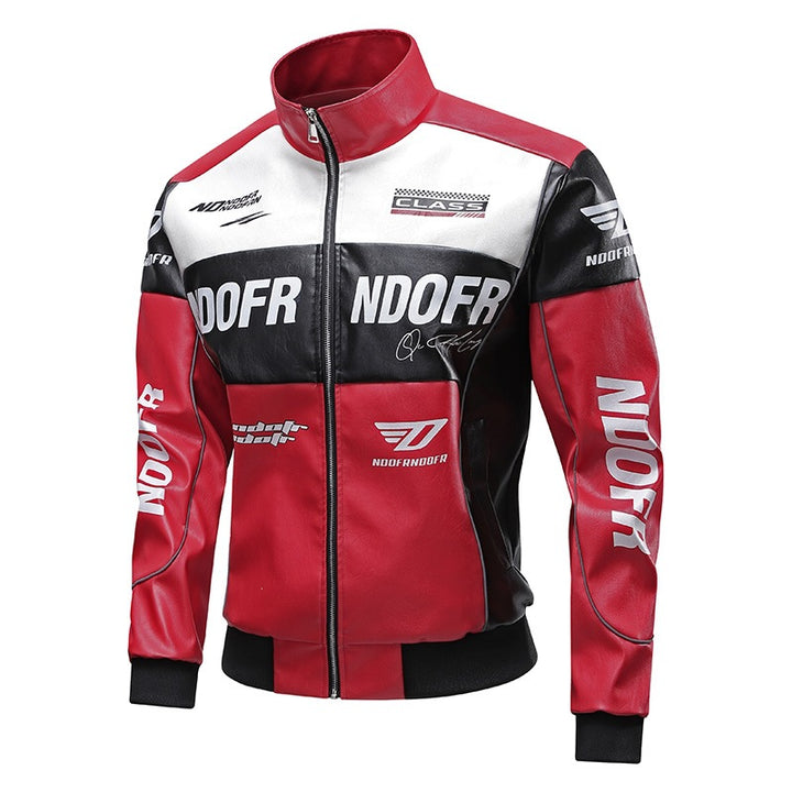 Herren Kunstleder Bikerjacke mit sportlichem Design Drune