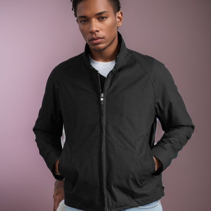 Herren lässige Übergangsjacke mit Stehkragen und praktischen Taschen Drune