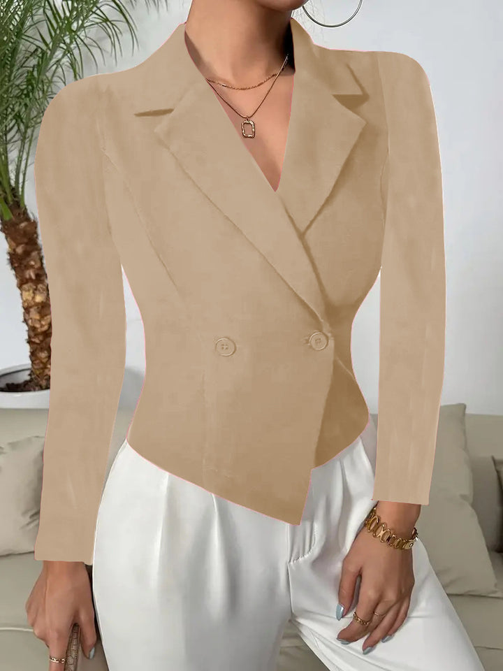 Damen taillierter Blazer im vintage Stil mit doppelt-knopf Verschluss Drune