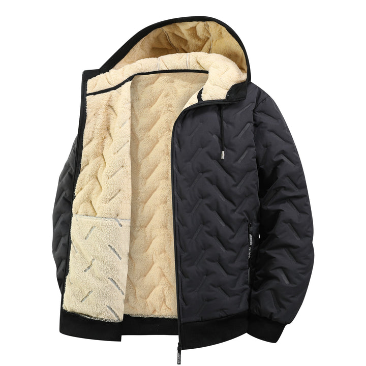 Herren Steppjacke mit Kapuze und extraweichem Teddy-Innenfutter Drune