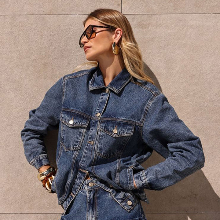 Damen Jeansjacke im modernen cropped Schnitt Drune