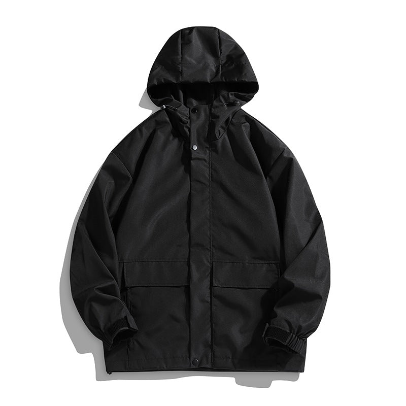 Unisex Wasserdichte Kapuzen-Übergangsjacke mit verstellbarer Kapuze & Utility-Taschen Drune