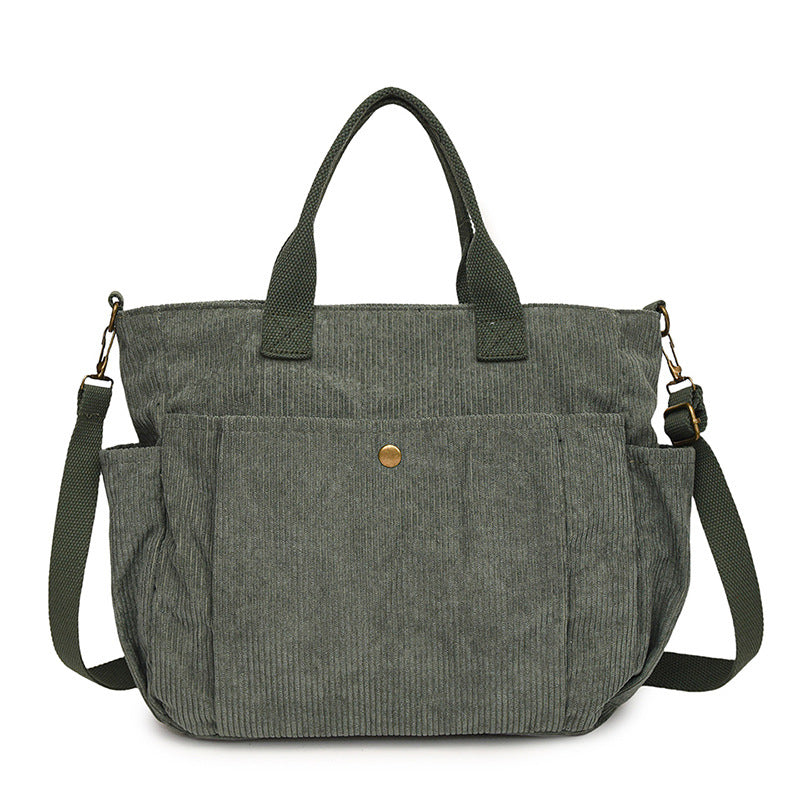 Drune | Corduroy Schultertasche Mit Bequemem Band