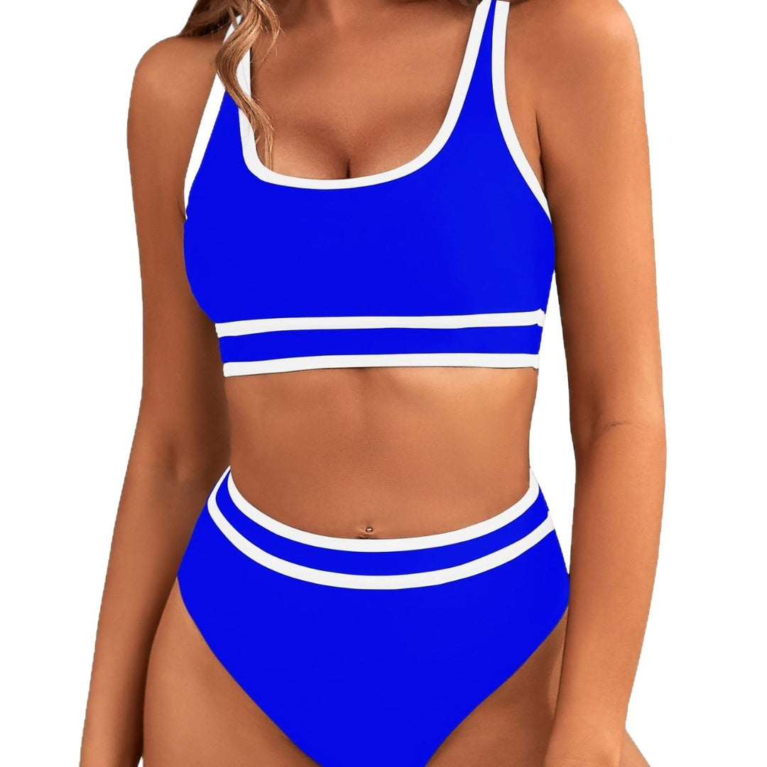 Damen Sportliches Hochgeschnittenes Bikini-Set Drune