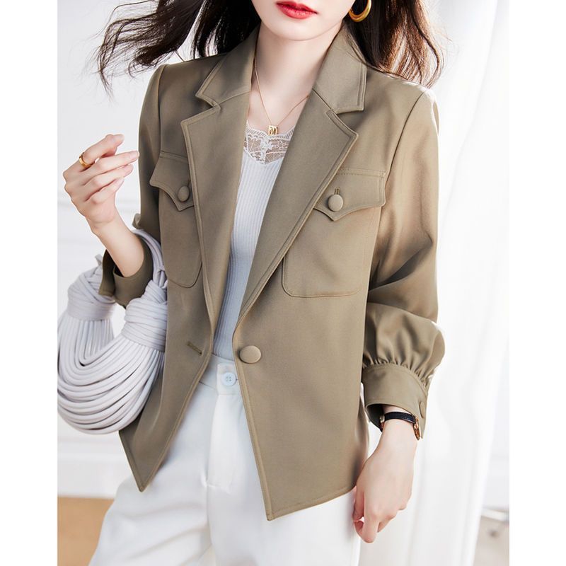 Damen Modischer Blazer mit strukturierten Puffärmeln Drune