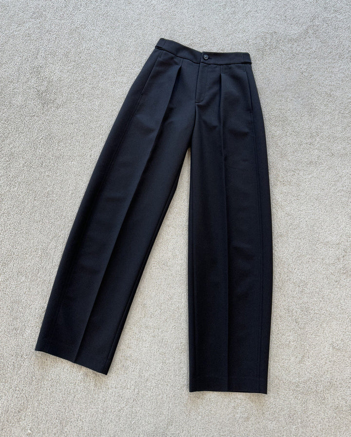 Damen Elegante weite Stoffhose mit Falten Drune