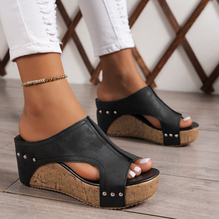 Damen Komfortable Kork-Sandalen Drune