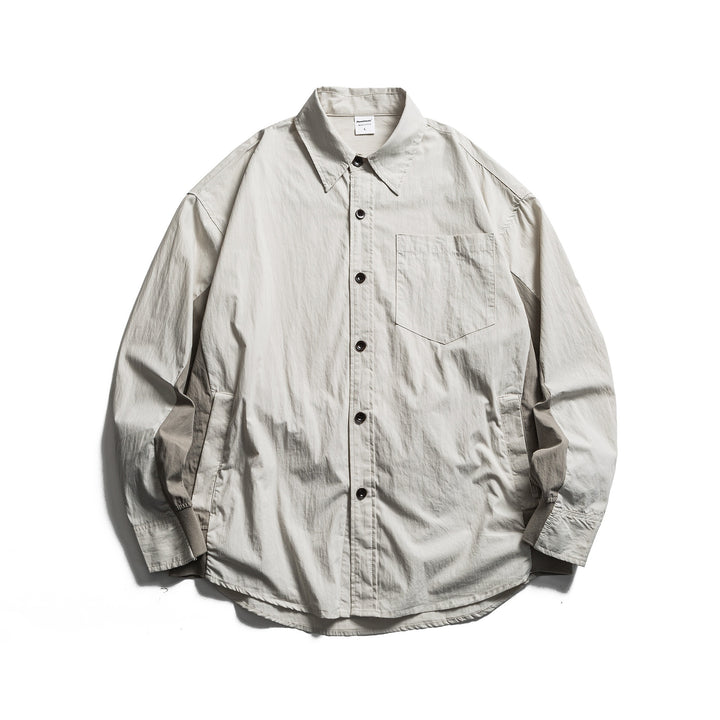 Herren Oversized Hemd mit Brusttasche und Rippbündchen Drune