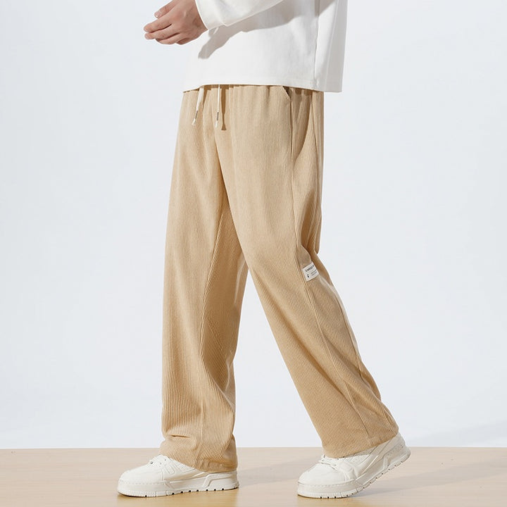 Herren Lässige Cordhose mit Elastischem Bund und Seitentaschen Drune