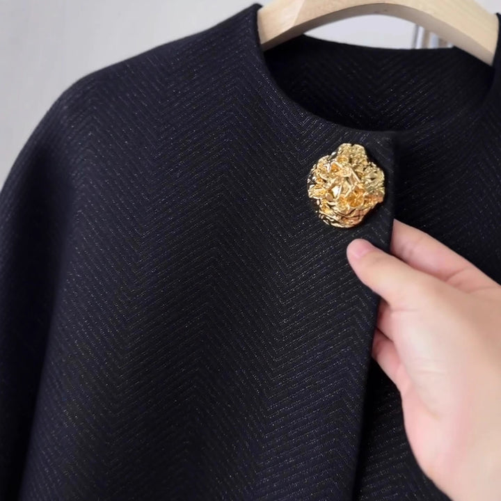 Damen Eleganter Kurzblazer mit Schmuckknopf Drune