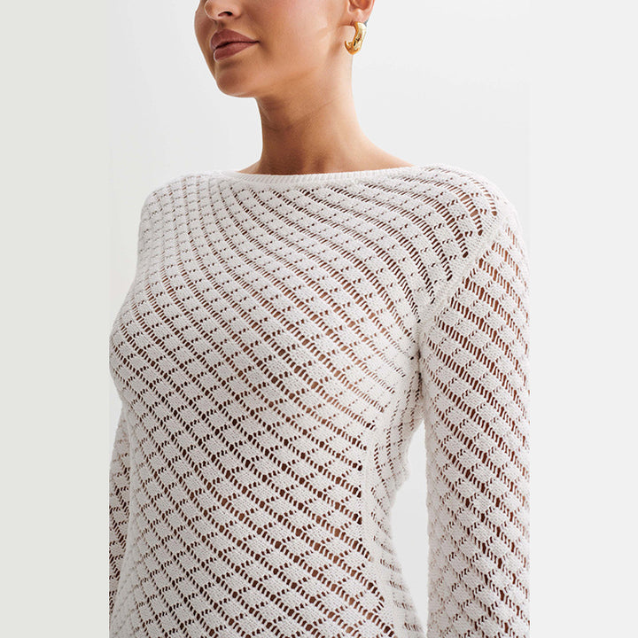 Damen modischer Häkel-Strandkleid Drune