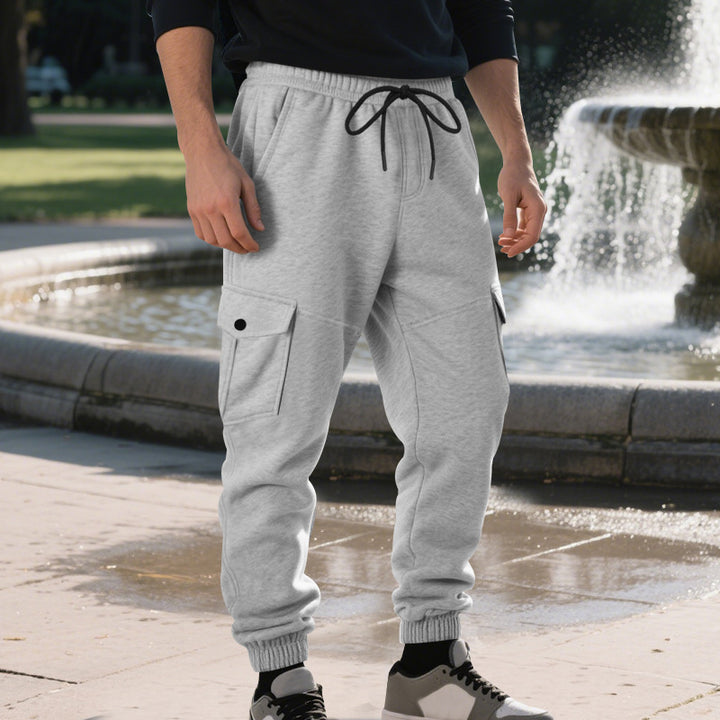 Herren Funktionale Cargo-Jogginghose mit Tunnelzug, Sicherheits-Flap-Taschen und elastischem Knöchelbündchen Drune